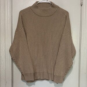 Topshop Women's Tan Turtleneck Sweater